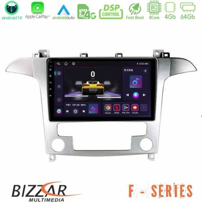 Bizzar F Series 8Core Android14 4+64GB  Ford S-Max 2006-2012 Navigation Multimedia Tablet 9