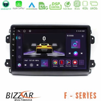 Bizzar F Series 8Core Android14 4+64GB Citroen/Fiat/Opel Navigation Multimedia Tablet 9