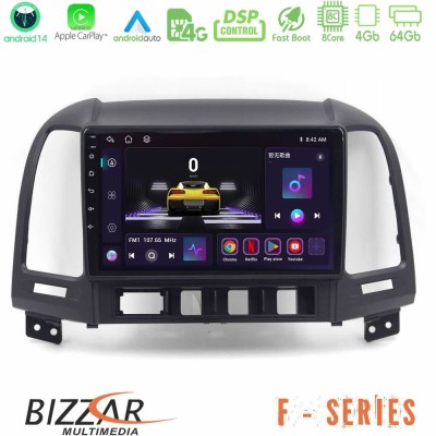 Bizzar F Series 8Core Android14 4+64GB Hyundai Santa Fe 2006-2013 Navigation Multimedia Tablet 9