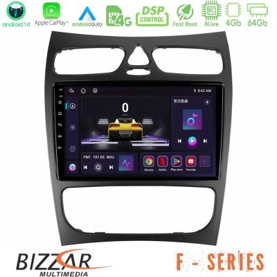 Bizzar F Series 8Core Android14 4+64GB  Mercedes CLK Class W209 2000-2004 Navigation Multimedia Tablet 9
