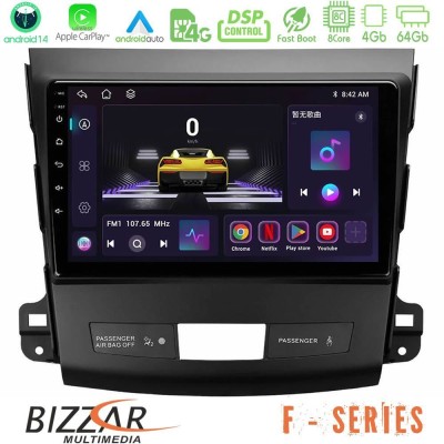 Bizzar F Series 8Core Android14 4+64GB  Mitsubishi Outlander/Citroen C-Crosser/Peugeot 4007 Navigation Multimedia Tablet 9