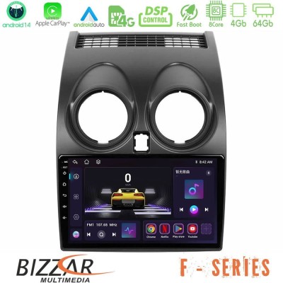 Bizzar F Series 8Core Android14 4+64GB  Nissan Qashqai J10 Navigation Multimedia Tablet 9