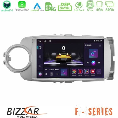 Bizzar F Series 8Core Android14 4+64GB  Toyota Yaris Navigation Multimedia Tablet 9