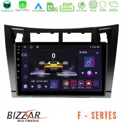 Bizzar F Series 8Core Android14 4+64GB  Toyota Yaris Navigation Multimedia Tablet 9