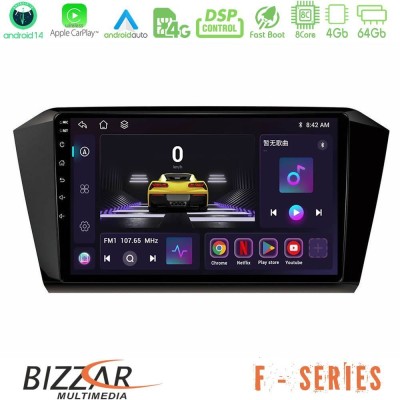 Bizzar F Series 8Core Android14 4+64GB  VW Passat Navigation Multimedia Tablet 10