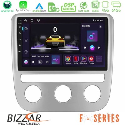 Bizzar F Series 8Core Android14 4+64GB  VW Scirocco 2008-2014 Navigation Multimedia Tablet 9