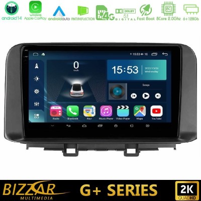 Bizzar G+ Series Hyundai Kona 2018-2023 8core Android14 6+128GB Navigation Multimedia Tablet 10
