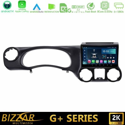 Bizzar G+ Series Jeep Wrangler 2011-2014 8Core Android14 6+128GB Navigation Multimedia Tablet 10