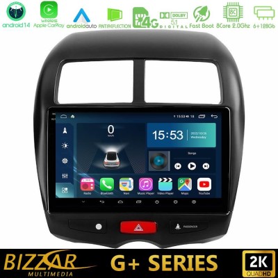 Bizzar G+ Series Mitsubishi ASX 8core Android14 6+128GB Navigation Multimedia Tablet 10