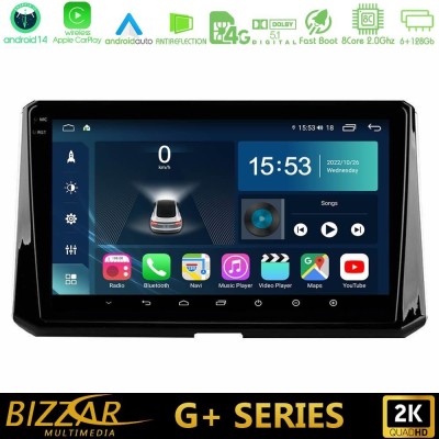 Bizzar G+ Series Toyota Corolla 2019-2022 8core Android14 6+128GB Navigation Multimedia Tablet 10
