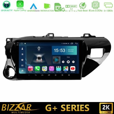 Bizzar G+ Series Toyota Hilux 2017-2024 8core Android14 6+128GB Navigation Multimedia Tablet 10
