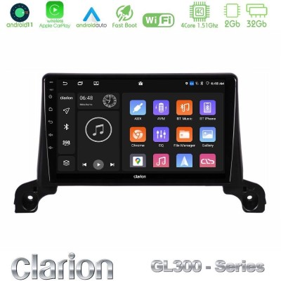 Clarion GL300 Series 4Core Android11 2+32GB Peugeot 3008/5008 2017-2023 Navigation Multimedia Tablet 9