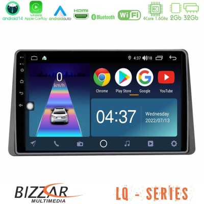 Bizzar LQ Series 4Core Android14 2+32GB Renault Arkana 2019-> Navigation Multimedia Tablet 10
