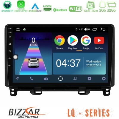 Bizzar LQ Series 4Core Android14 2+32GB Honda Jazz 2021-2025 Navigation Multimedia Tablet 9