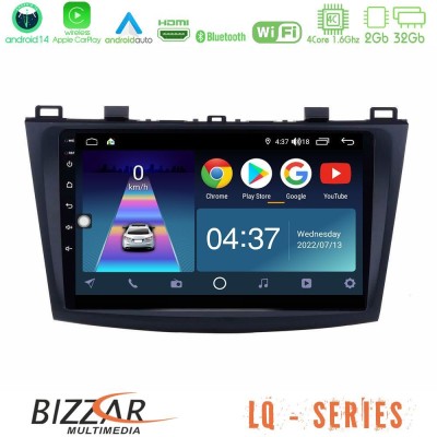 Bizzar LQ Series 4Core Android14 2+32GB Mazda 3 2009-2014 Navigation Multimedia Tablet 9