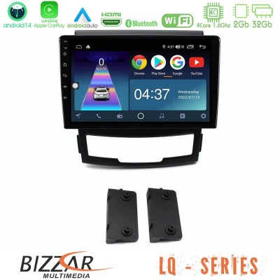 Bizzar LQ Series 4Core Android14 2+32GB Ssangyong Korando 2010-2014 Navigation Multimedia Tablet 9