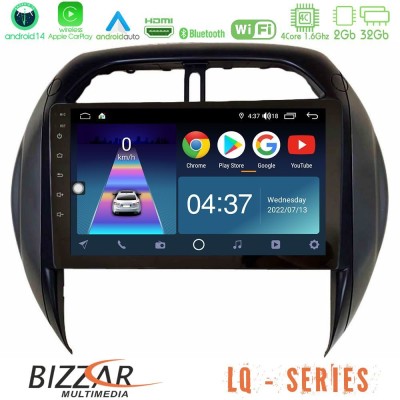 Bizzar LQ Series 4Core Android14 2+32GB Toyota RAV4 2001-2005 (Auto A/C) Navigation Multimedia Tablet 9