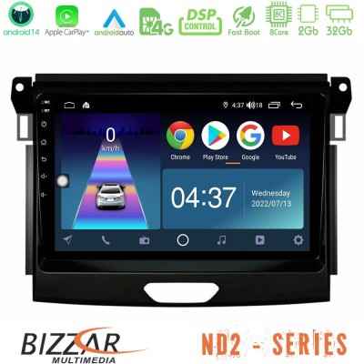 Bizzar ND2 Series 8Core Android14 2+32GB  Ford Ranger 2017-2022 Navigation Multimedia Tablet 9