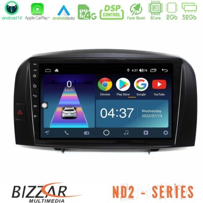 Bizzar ND2 Series 8Core Android14 2+32GB Hyundai Sonata 2005-2009 Navigation Multimedia Tablet 10