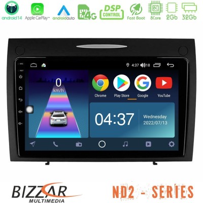 Bizzar ND2 Series 8Core Android14 2+32GB  Mercedes SLK Class Navigation Multimedia Tablet 9