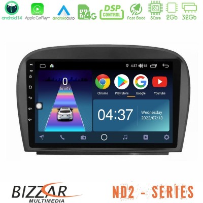 Bizzar ND2 Series 8Core Android14 2+32GB  Mercedes SL Class 2005-2011 Navigation Multimedia Tablet 9