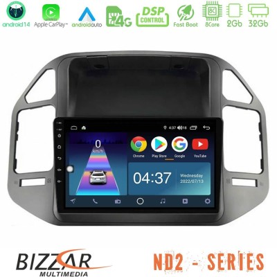 Bizzar ND2 Series 8Core Android14 2+32GB Mitsubishi Pajero 2002-2006 Navigation Multimedia Tablet 9