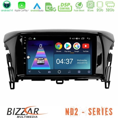 Bizzar ND2 Series 8Core Android14 2+32GB  Mitsubishi Eclipse Cross Navigation Multimedia Tablet 9