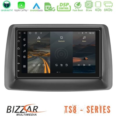 Bizzar Fiat Panda 2003-2012 8core Android14 4+64GB Navigation Multimedia Deckless 7
