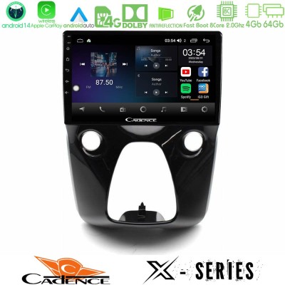 Cadence X Series Toyota Aygo | Citroen C1 | Peugeot 108 8core Android 14 4+64GB Navigation Multimedia 10