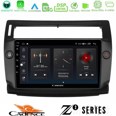 Cadence Z2 Series 8Core Android14 4+64GB  Citroen C4 2004-2010 Navigation Multimedia Tablet 9