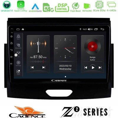 Cadence Z2 Series 8Core Android14 4+64GB  Ford Ranger 2017-2022 Navigation Multimedia Tablet 9