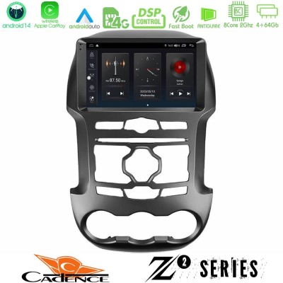 Cadence Z2 Series 8Core Android14 4+64GB  Ford Ranger 2012-2016 Navigation Multimedia Tablet 9