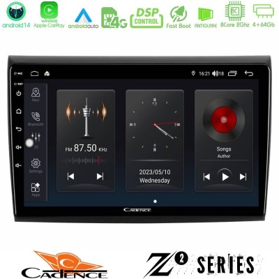 Cadence Z2 Series 8Core Android14 4+64GB  Fiat Bravo Navigation Multimedia Tablet 9