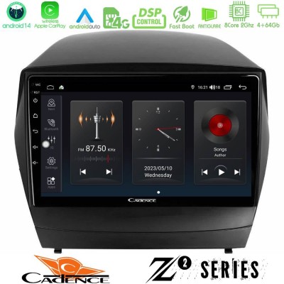 Cadence Z2 Series 8Core Android14 4+64GB  Hyundai IX35 Auto A/C Navigation Multimedia Tablet 9