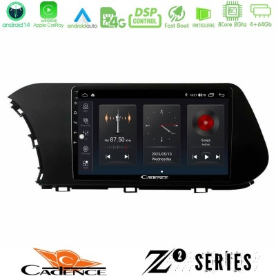Cadence Z2 Series 8Core Android14 4+64GB  Hyundai i20 2021-2023 Navigation Multimedia Tablet 10