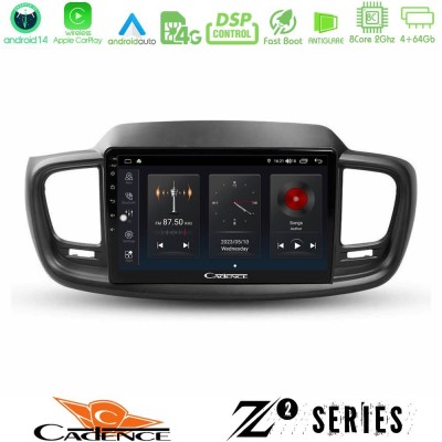 Cadence Z2 Series 8Core Android14 4+64GB  Kia Sorento 2018-2021 Navigation Multimedia Tablet 9