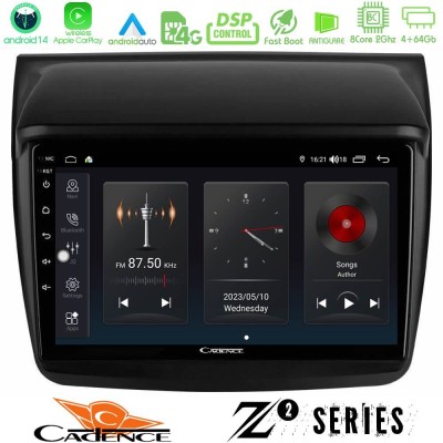 Cadence Z2 Series 8Core Android14 4+64GB  Mitsubishi L200 Navigation Multimedia Tablet 9