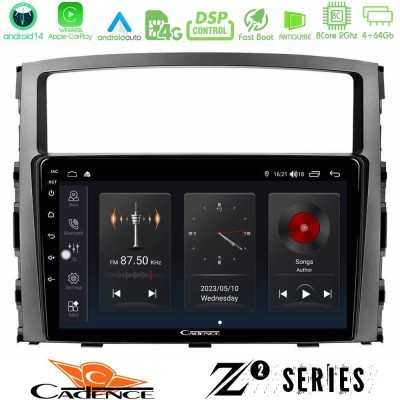 Cadence Z2 Series 8Core Android14 4+64GB  Mitsubishi Pajero 2008-2009 Navigation Multimedia Tablet 9