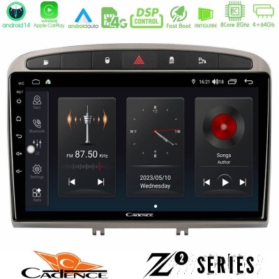 Cadence Z2 Series 8Core Android14 4+64GB  Peugeot 308/RCZ Navigation Multimedia Tablet 9