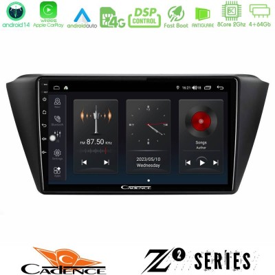 Cadence Z2 Series 8Core Android14 4+64GB  Skoda Fabia 2015-2021 Navigation Multimedia Tablet 9