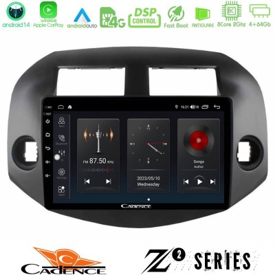 Cadence Z2 Series 8Core Android14 4+64GB  Toyota Rav4 2006-2012 Navigation Multimedia Tablet 10