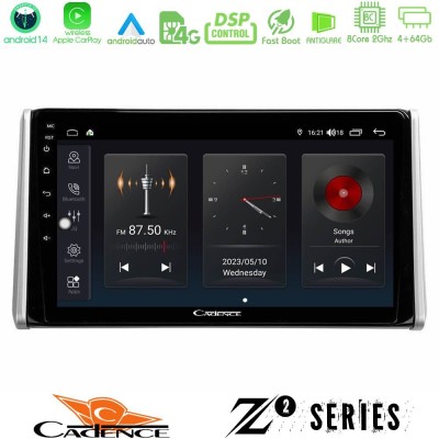 Cadence Z2 Series 8Core Android14 4+64GB  Toyota RAV4 2019-2023 Navigation Multimedia Tablet 10