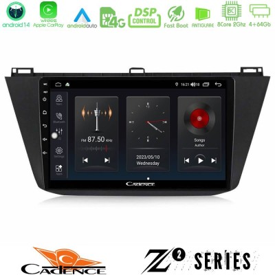 Cadence Z2 Series 8Core Android14 4+64GB  Vw Tiguan 2016-2022 Navigation Multimedia Tablet 10