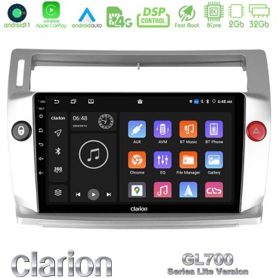 Clarion GL700 Lite Series 8Core Android11 2+32GB Citroen C4 2004-2010 Navigation Multimedia Tablet 9