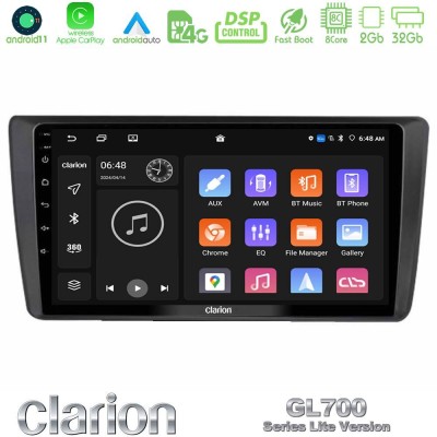 Clarion GL700 Lite Series Skoda Octavia 2004-2012 8Core Android11 2+32GB Navigation Multimedia Tablet 9