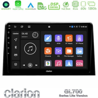 Clarion GL700 Lite Series 8Core Android11 6+128GB Peugeot Partner / Citroen Berlingo 2020-> Navigation Multimedia Tablet 10