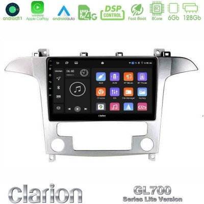 Clarion GL700 Lite Series Ford S-Max 2006-2012 8Core Android11 6+128GB Navigation Multimedia Tablet 9