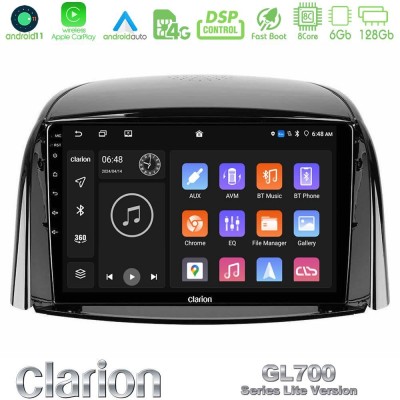 Clarion GL700 Lite Series 8Core Android11 6+128GB Renault Koleos 2007-2015 Navigation Multimedia Tablet 9