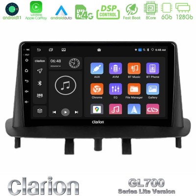 Clarion GL700 Lite Series 8Core Android11 6+128GB Renault Megane 3 2009-2015 Navigation Multimedia Tablet 9