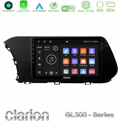 Clarion GL300 Series 4Core Android11 2+32GB Hyundai i20 2021-2023 Navigation Multimedia Tablet 10